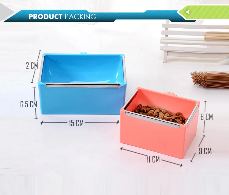 bright color ABS stainless steel pet cat bowls feeder could hanging