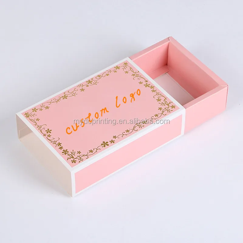 Custom printed lide open box design gift drawer paper box