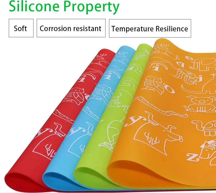 wholesale custom printing antislip heat-resistant food grade baby disposable silicone place mat for kids