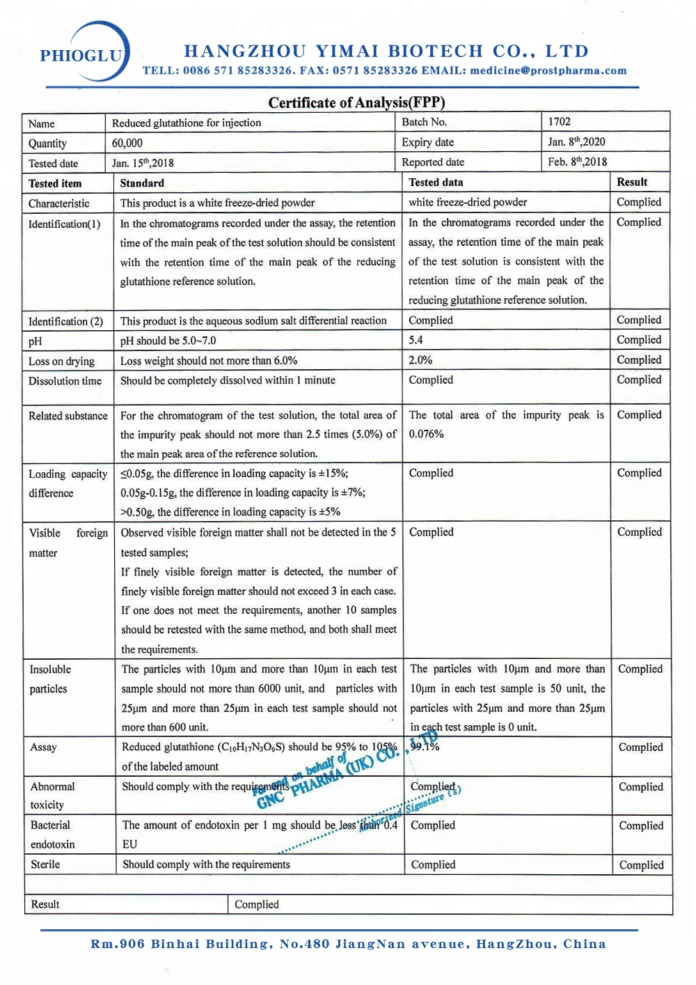 
Drug-grade Repairing Skin Whitening Glutathion Thailand 600mg 