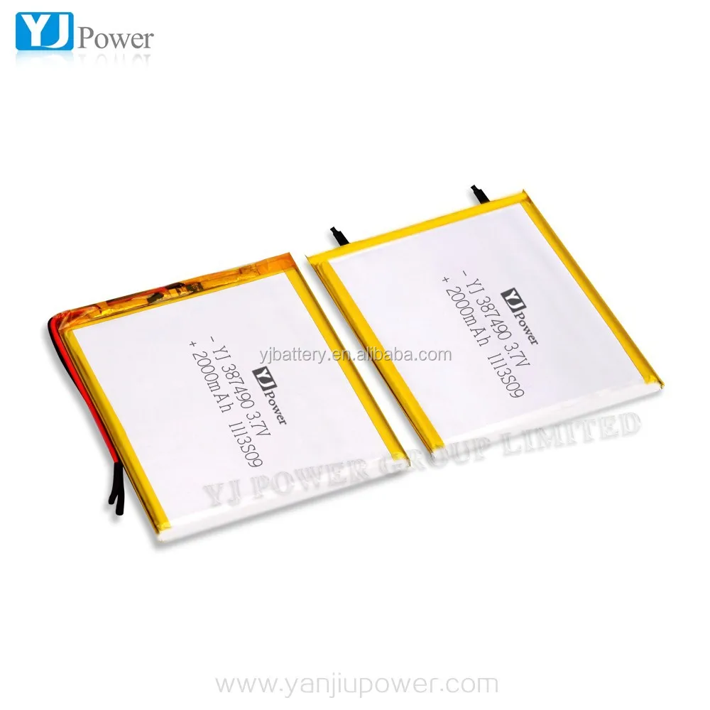 Deep cycle battery wholesale lipo battery 387490 3.7v 2000mah lipo battery