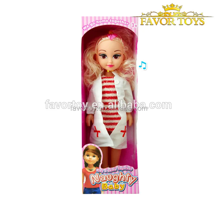 Baby plastic beautiful 14 inch wedding dress fashion dolls with music