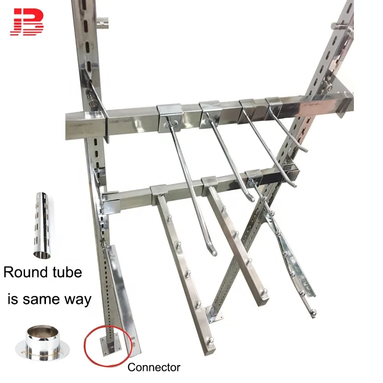 Crossbar  D19 mm tube 9beads bent  350 mm clothes display hook