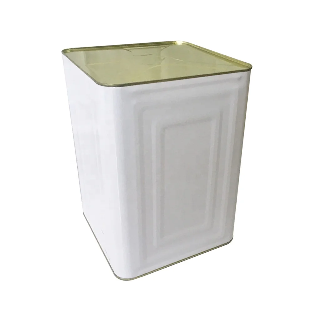 Custom square tin, 18 liters, with plastic or metal handle