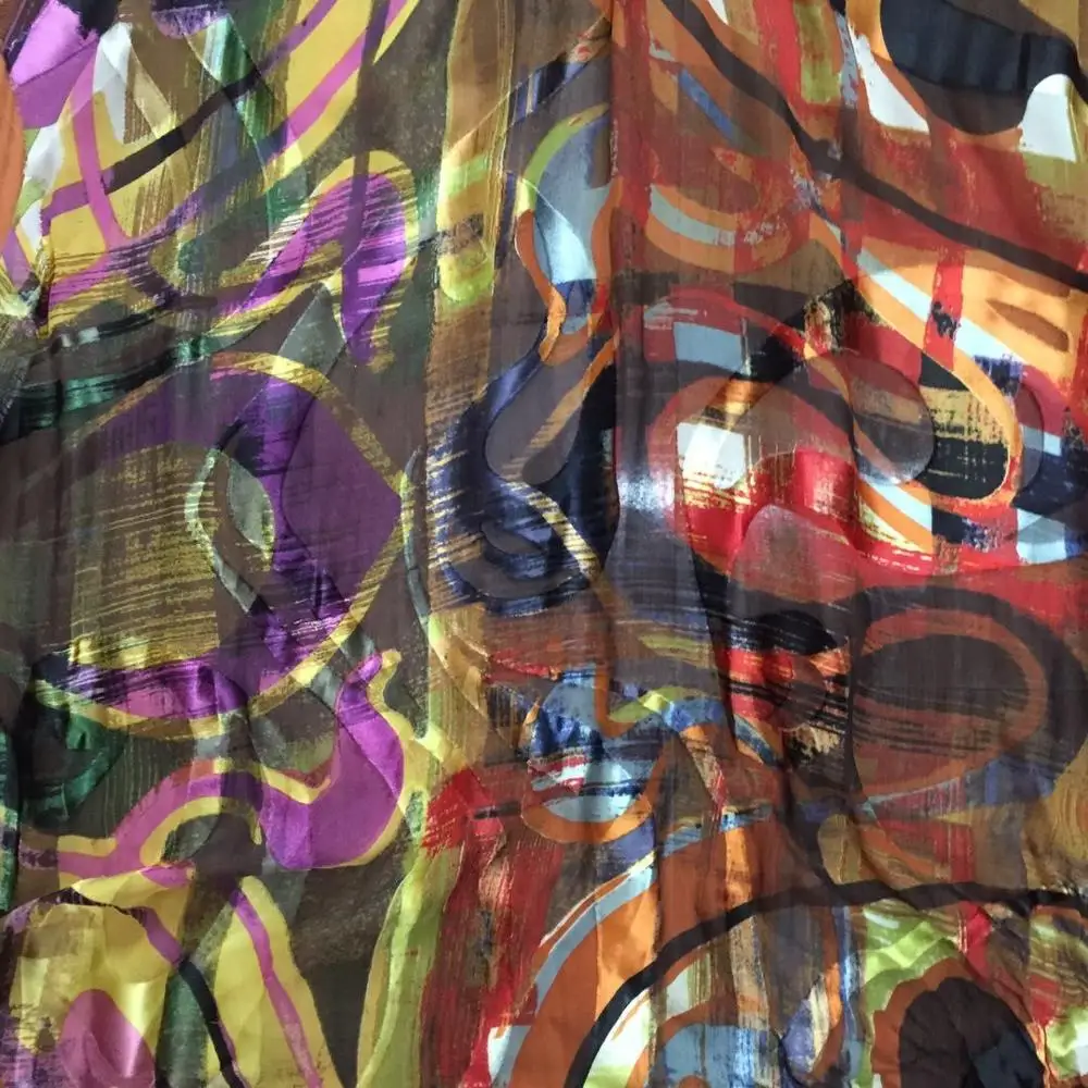 
Printing Burn Out Silk Viscose Satin Fabric 