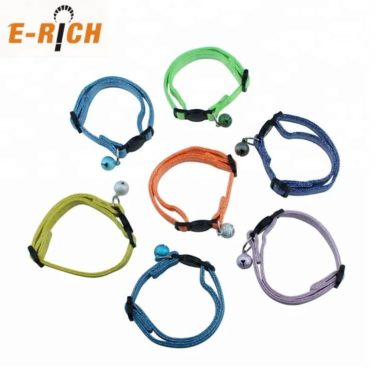 Hot Sale Bling Inflatable Cat Collar Pu Breakaway Leather Pet trainer Collar with Bling Bell