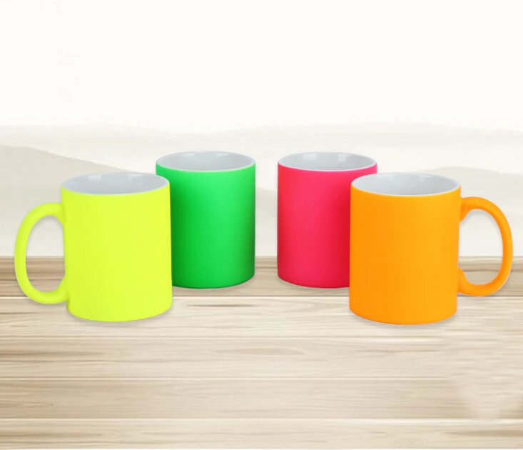 High quality candy color 11oz ceramic mug for sublimation printing