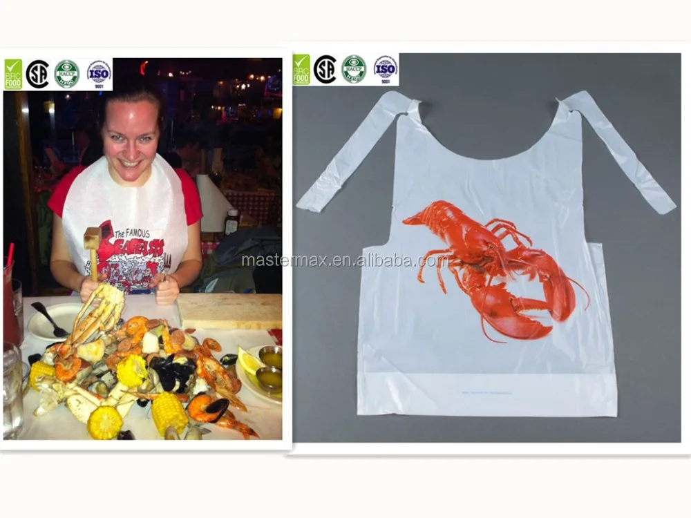 
Adult printed PE bibs ,disposable plastic bibs with factory price 