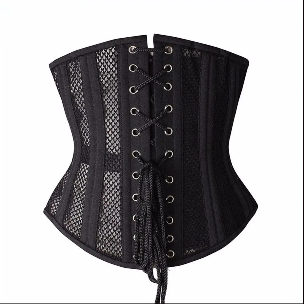 
26 Steel Double Black Corsets Waist Cincher Plus Size Steampunk Corselet Double Boned Heavy Duty Corsets and Bustiers 