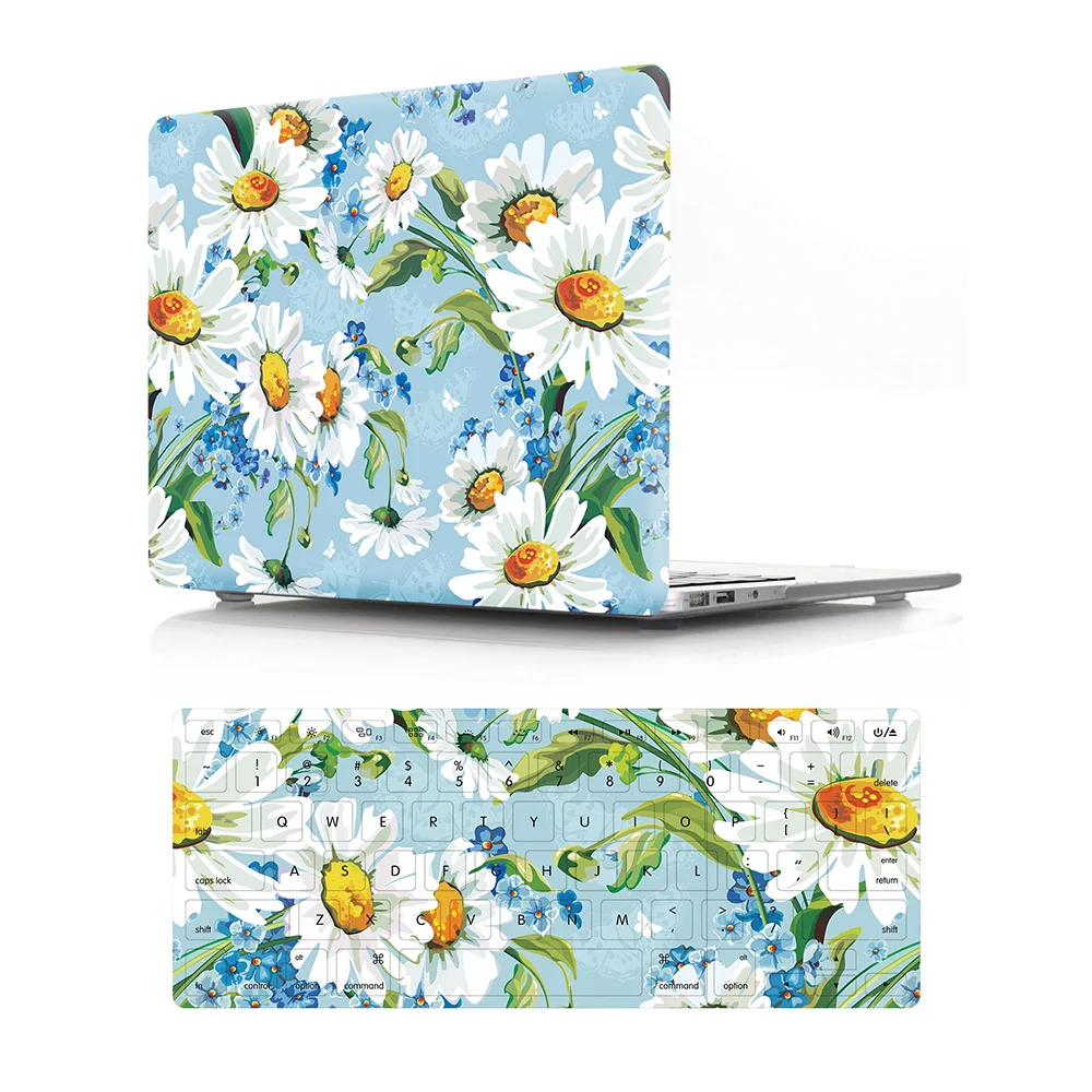 2 In 1Stylish Flower Case Hard  And Keyboard Cover for Mac Pro Air 13 Inch Laptop 12 inch 15 touch M1 A2338 A2337 laptop case