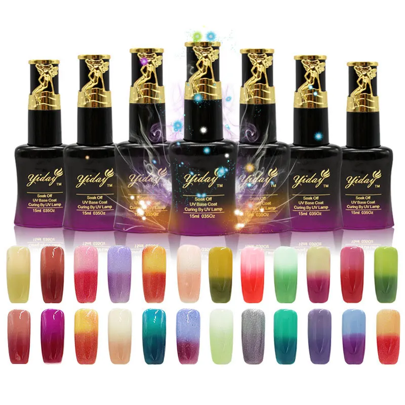 24 Colors Nail Gel Polish Temperature Change Chameleon Color Changing UV Gel Nail Polish Long Lasting