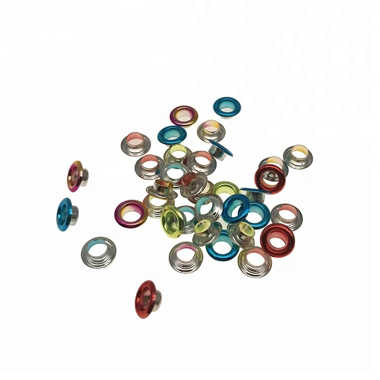 Guanfeng Decorative Small Round Metal Brass 925 Silver Plating And Painted Colored Eyelets For Bags Hats Garment Accessories