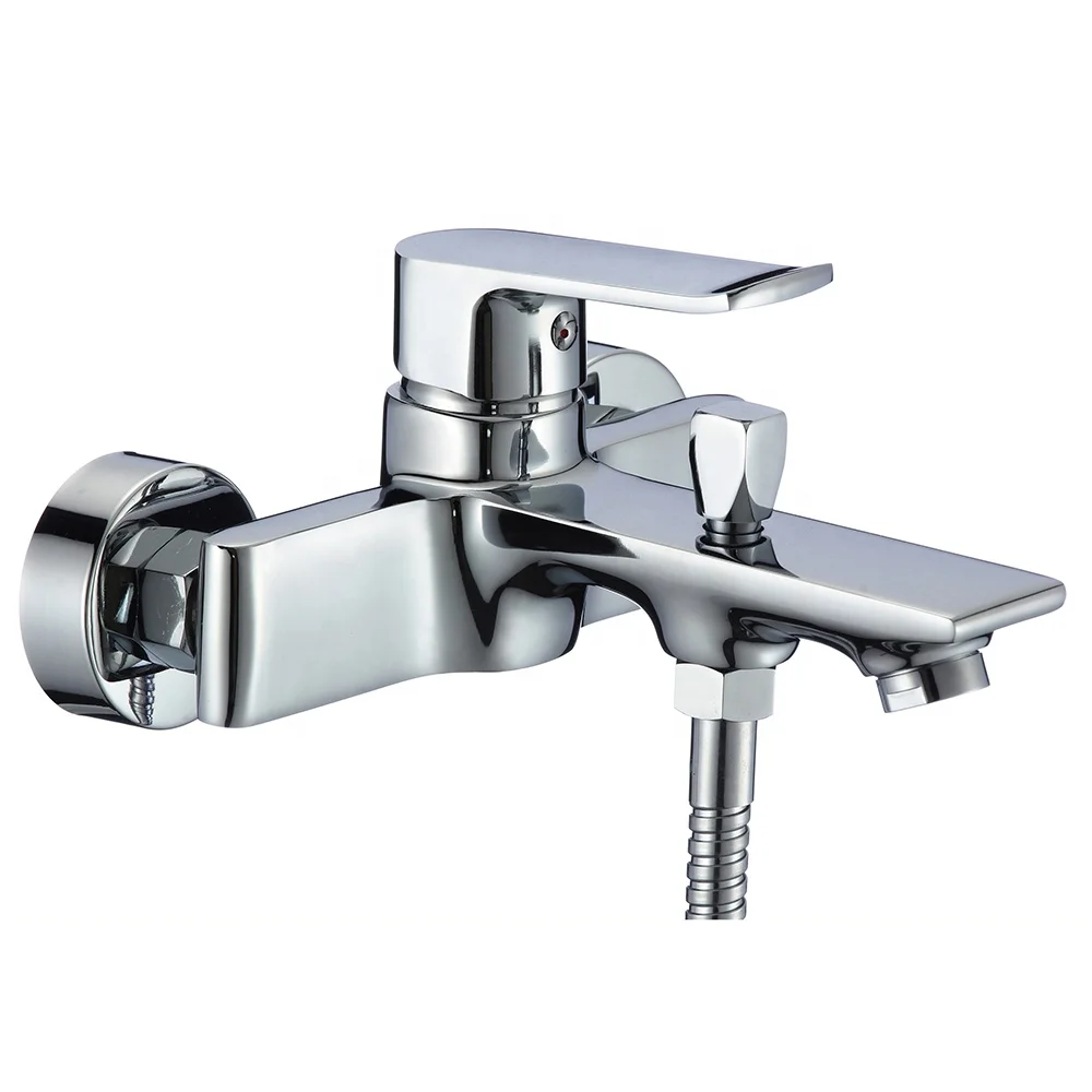 B0078-B  Chrome finish bath shower faucet single handle zinc wall mounted bath mixer tap