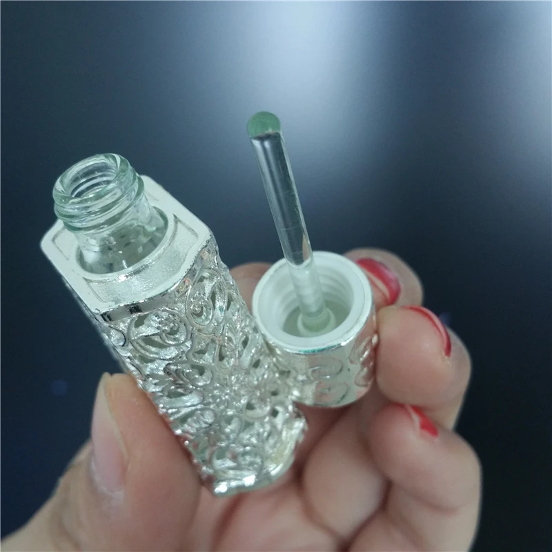 3ml Empty Refillable Bahrain Style Enameled Metal And Glass Perfume Bottle