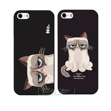 New Arrive Super Hot Grumpy Cute Cat Hard Case Cover for Apple iPhone 4 4S 4G 5 5S 5G 5C 6 6 Plus Free Shipping Shell