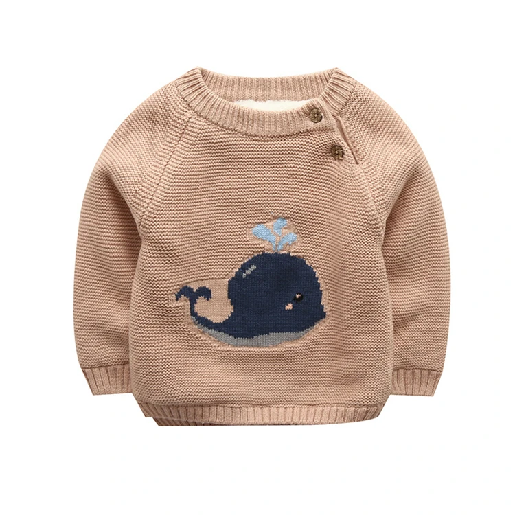 
Factory Custom Toddler and Baby Sweaters for Girls and Boys Cute Whale Jumpers 