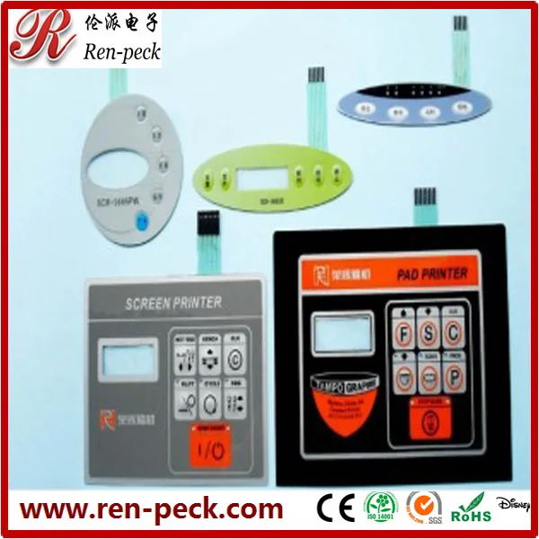 Embossed With LED Thin Film / Membrane Control Panel With 3M467 Adhesive