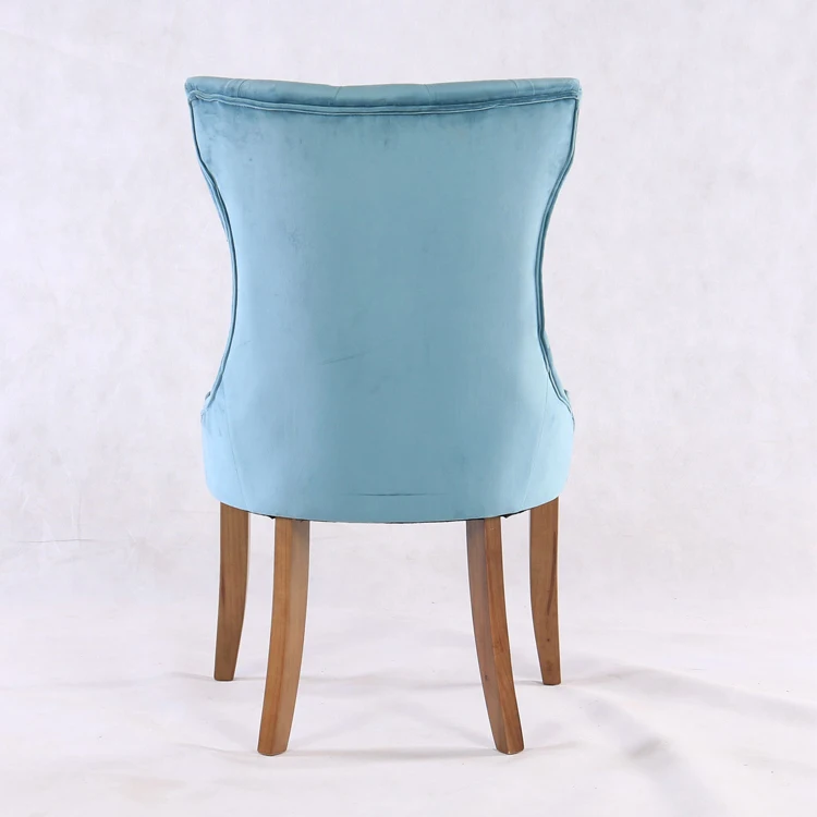 
Tufted Teal Velvet Dining Chair with Button 