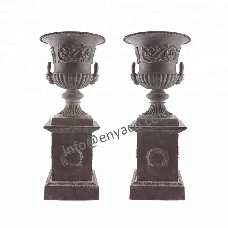 Tall Metal Planters / Cast Iron Big Outdoor Flower Pots