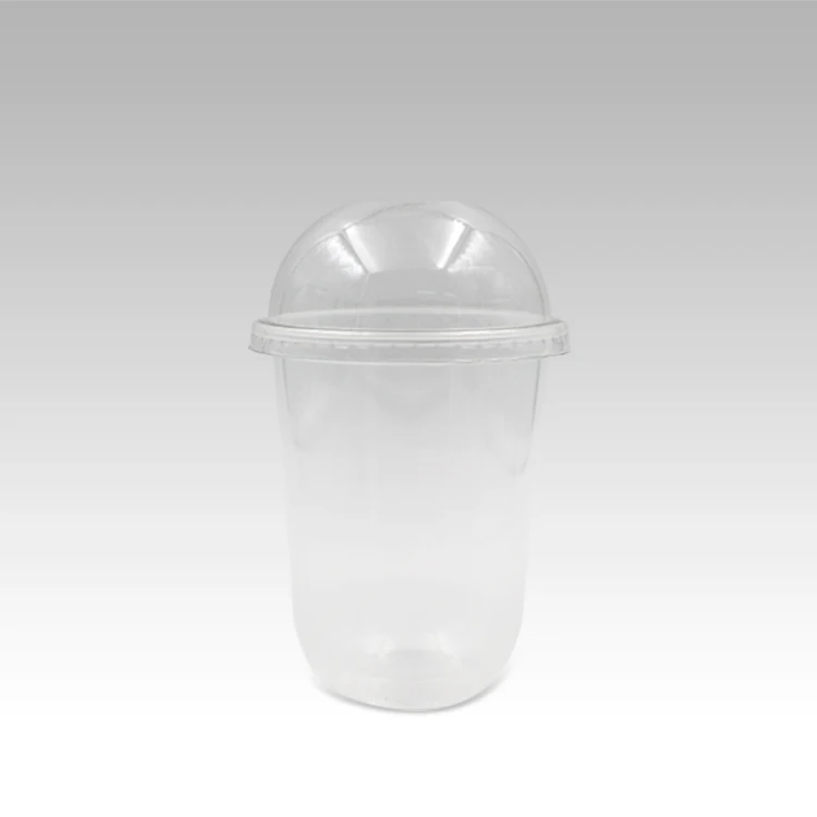 Custom Wholesale pp cup 90mm 95mm U Shape Cup Disposable Plastic Bubble Tea Cup with lid