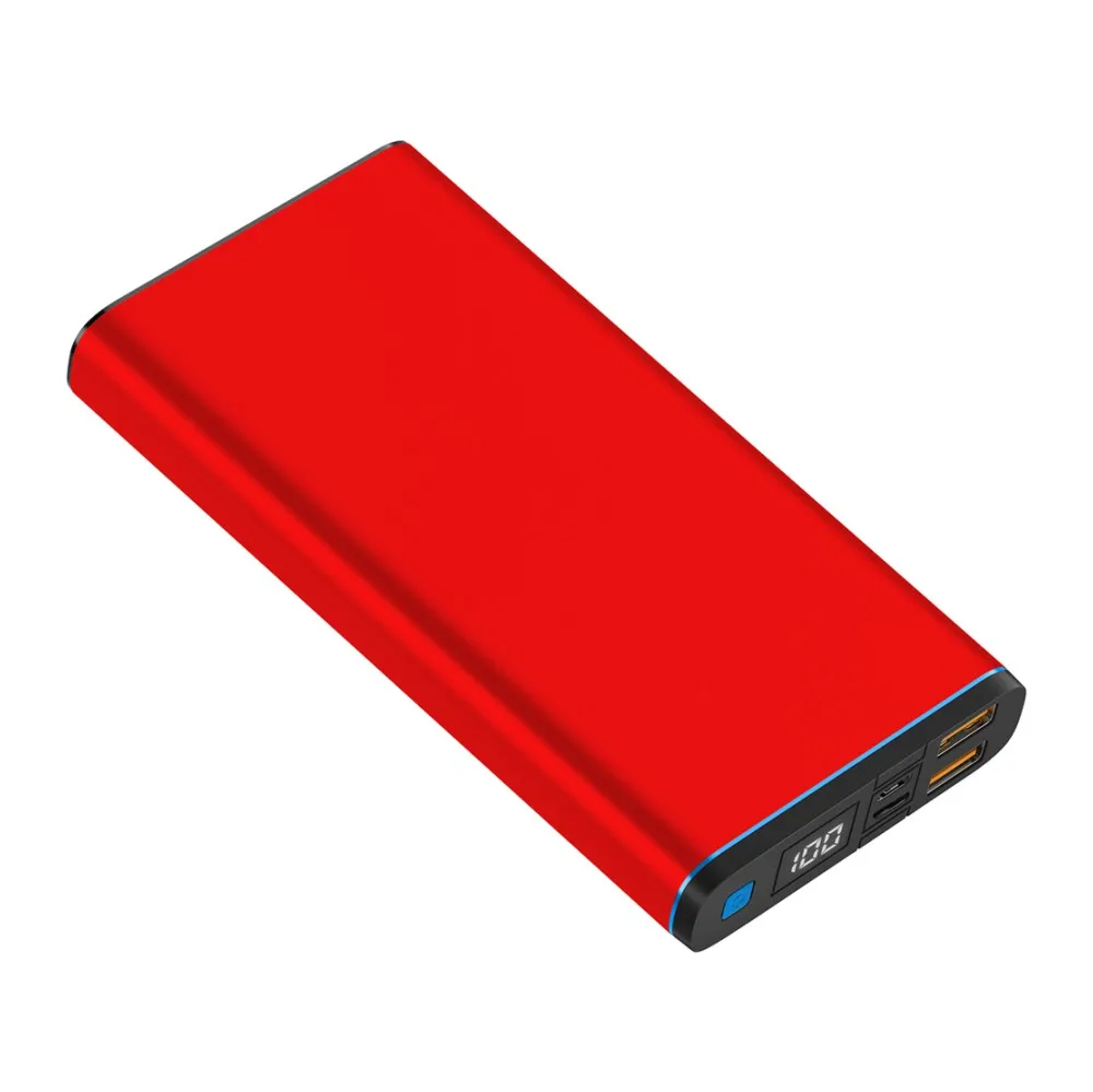 LED capacity indicating mobile power bank 20000mah with 2A quick charge double input/output
