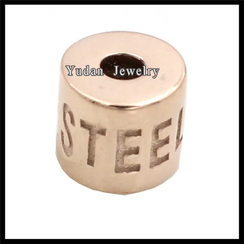 
Factory Custom Stainless Steel Silver Engraved Logo Bead 