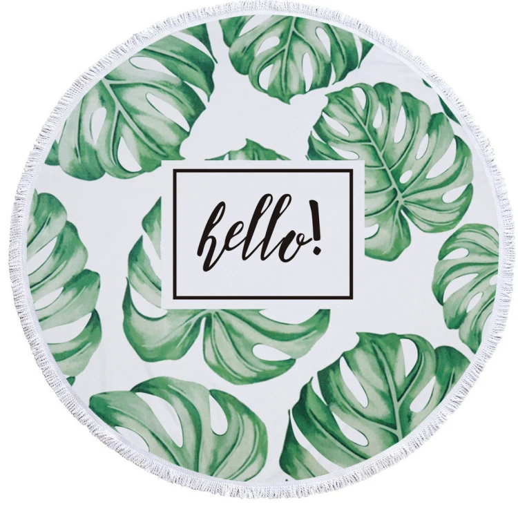 Hot Sale Wholesale Custom Print Round Beach Towel With Tassel