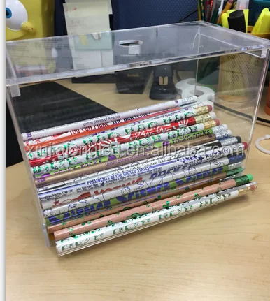 Open Clear Acrylic Pen and Pencil Organizer Acrylic Pencil Automatic Dispenser