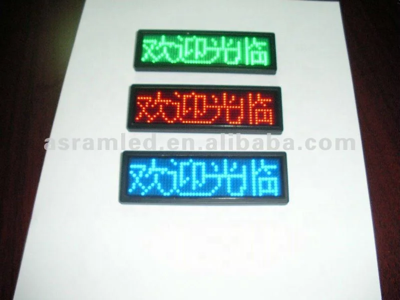LED name tag, LED mini badge, LED Scrolling Message Name Badge