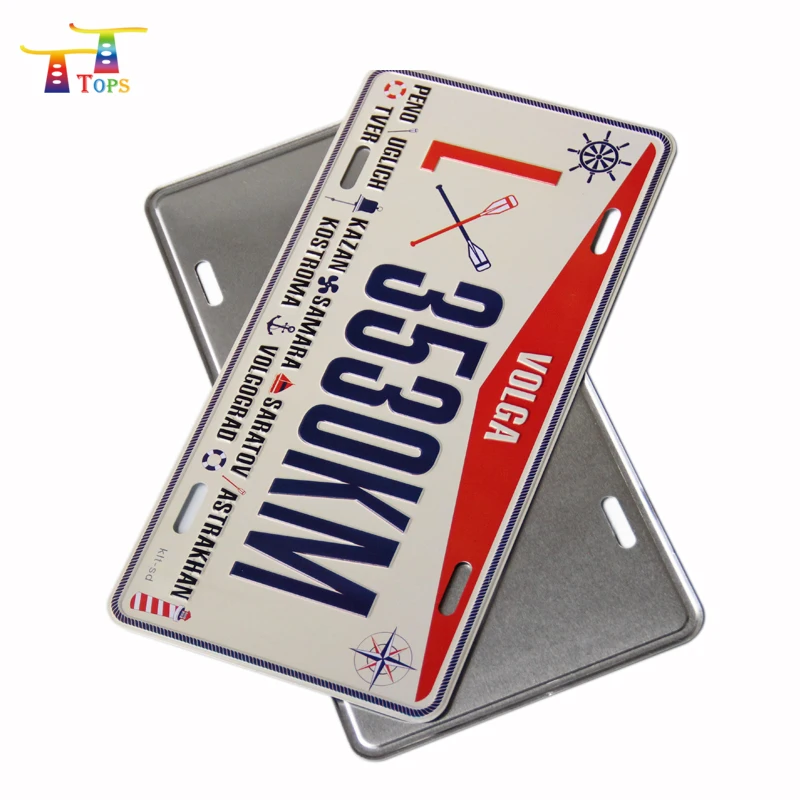 
Japanese Customizing Embossed Tourist Customized Christmas Plastic Plates Blank Vehicle Number Plate Tin Small Metal Sign 