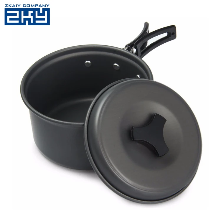 Multi Purpose Kitchen Non Stick Aluminum Alloy 9Pcs Outdoor Cooking Pot Camping Cookware Set