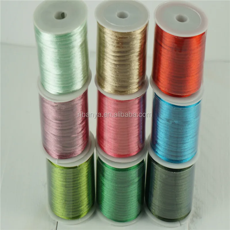 Factory Big Quantity Bobby Tiny Cord 2mm satin cord