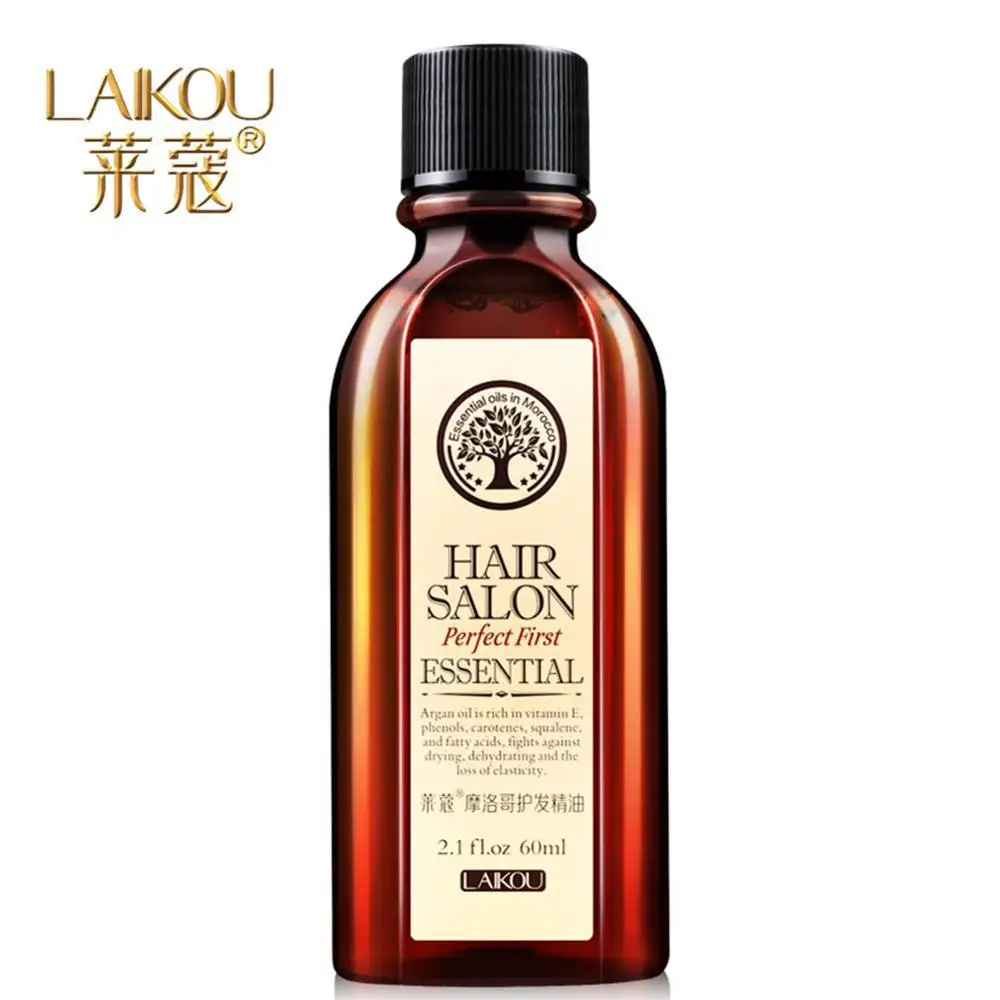 LAIKOU Hair Care Essential Oil Dry Demaged Treatments Repair Hair Serum 100% Pure Moroco Argan Oil