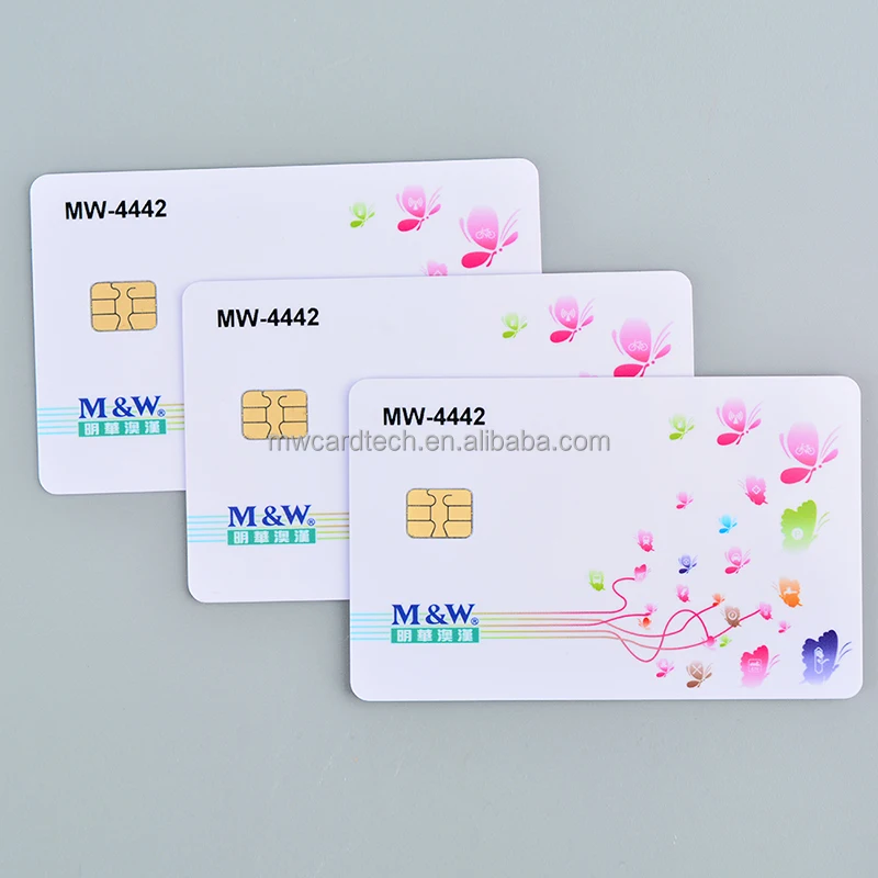 Wholesale Blank SLE4442 FM4442 Smart Chip Card White card Contact printing card