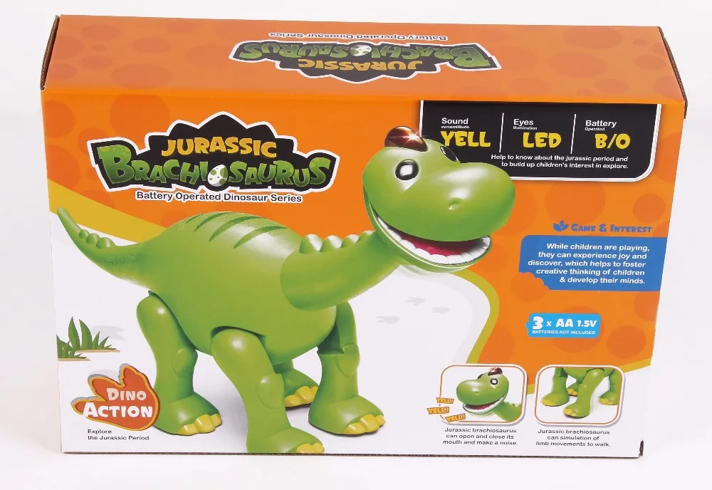 Plastic B/O robot dinosaurs toys with music and light for sale