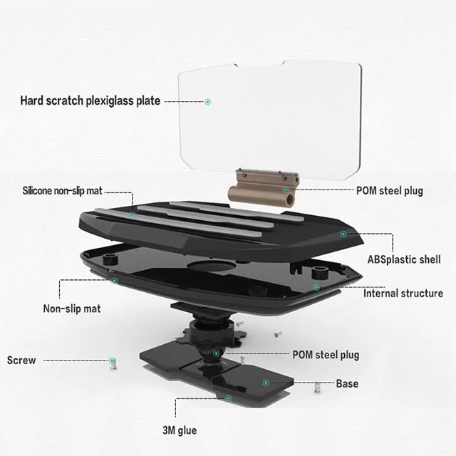 
Latest Smartphone Head Up Display Dashboard Projector Wireless Auto Bracket Hud Mobile Navigation 