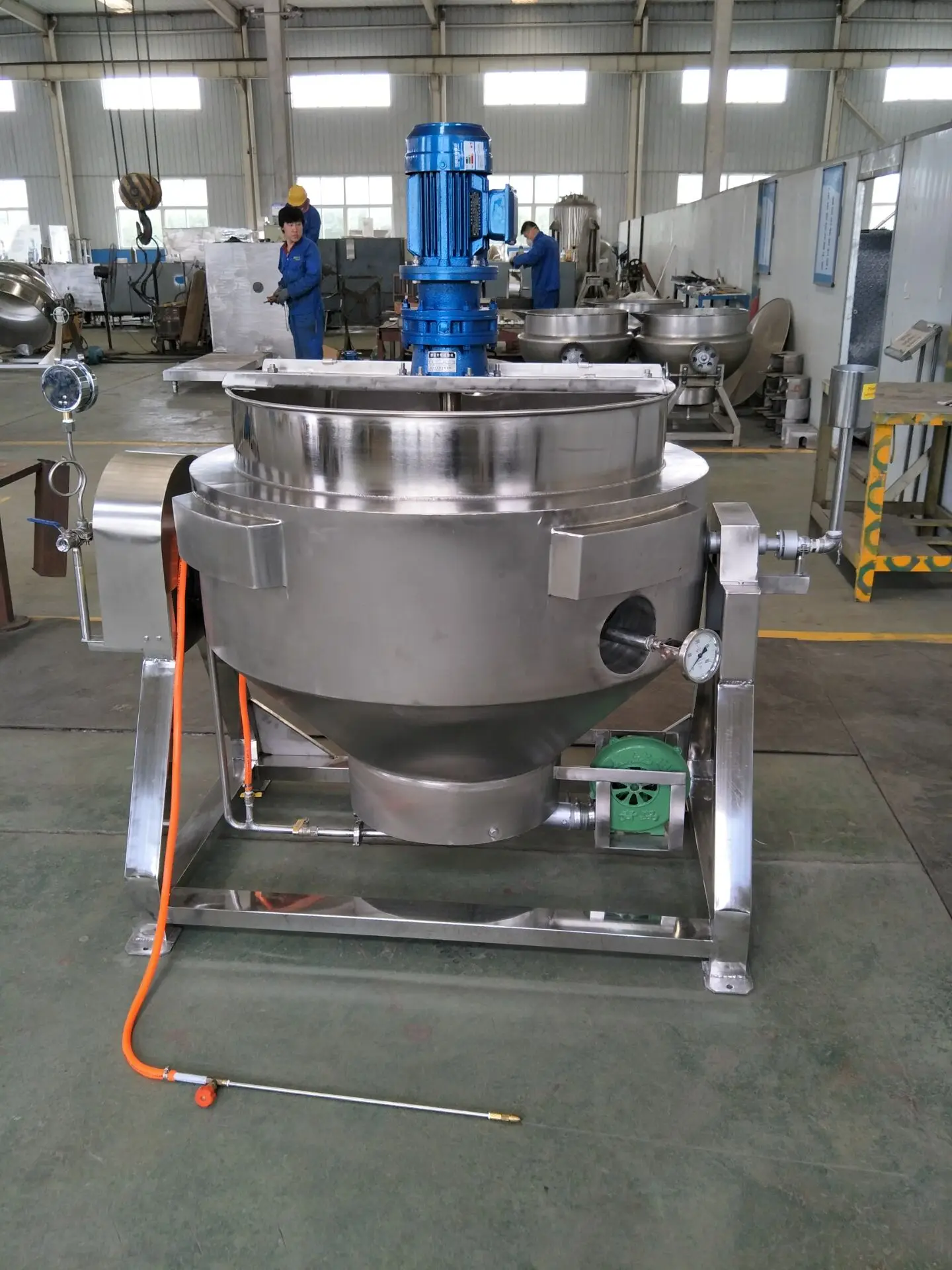 Gas heating conduction oil Cooking Jacketed Kettle with Agitation / Commercial Restaurant Soup Cooking Equipment