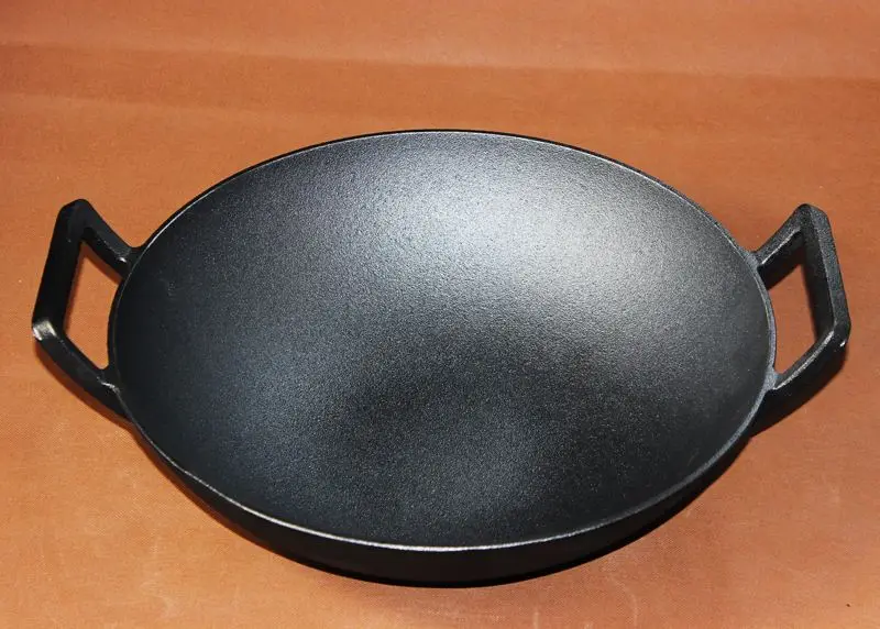 Wok pan European one thousand old traditional handmade iron cast iron pot with non-stick wok uncoated thick