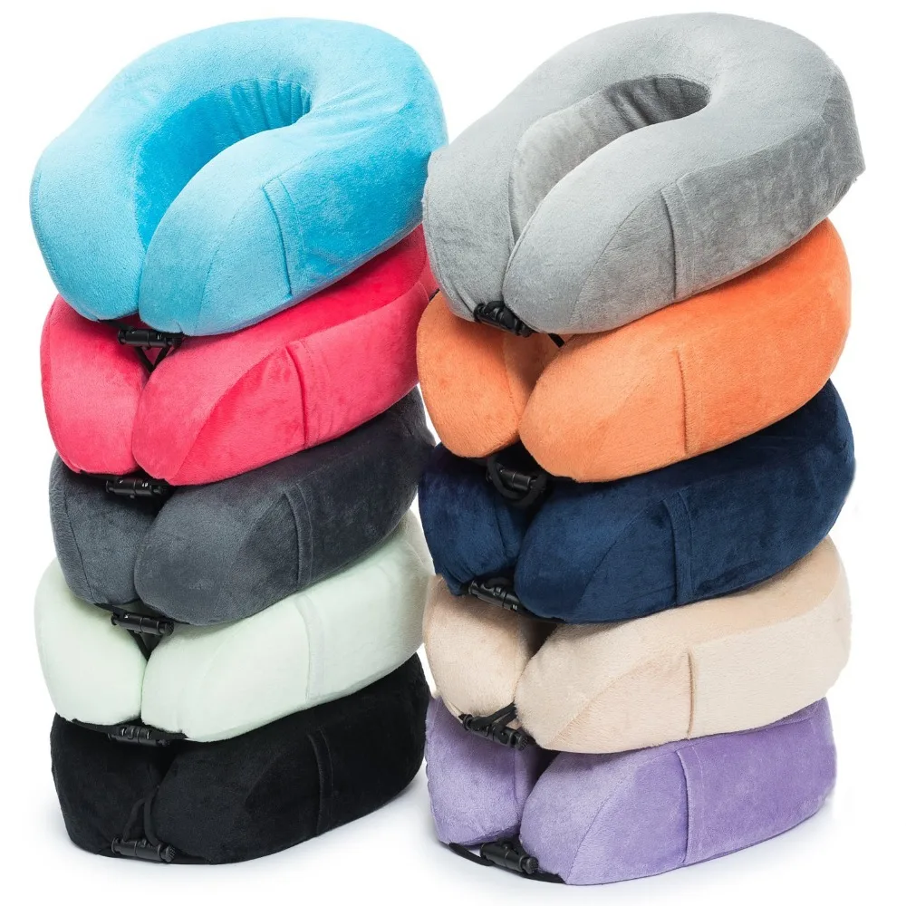 OEM Best Memory Foam 3 In 1 Airplane Office Sleeping Black U Shape Neck Support Travel Pillow