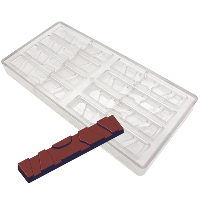 8-Cavity Professional Reusable Chocolate Block Custom Polycarbonate Chocolate Mold