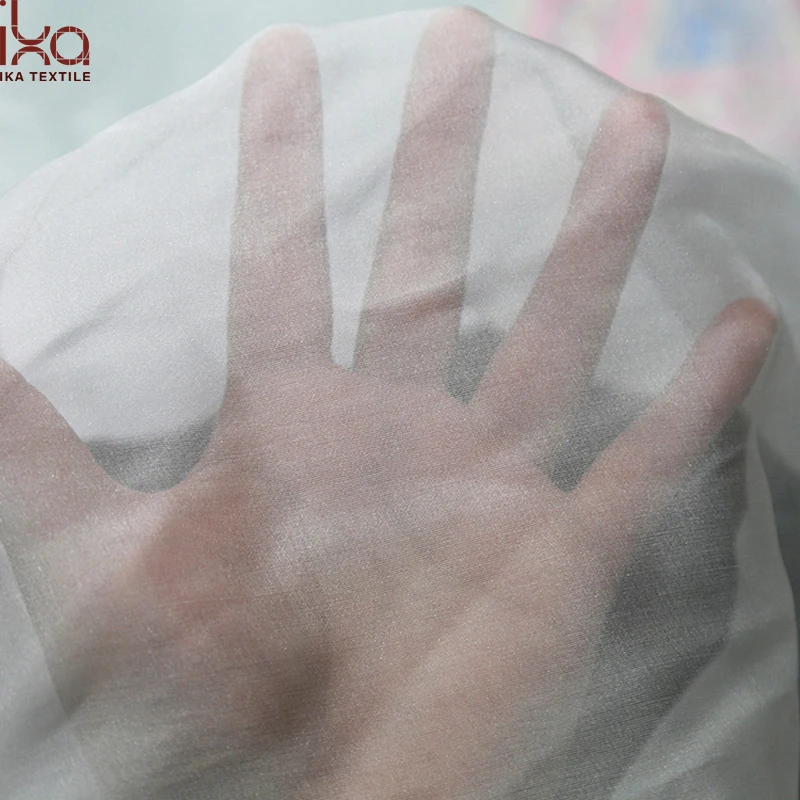 8mm Natural White Silk Chiffon Fabric 114 cm Width for Dyeing