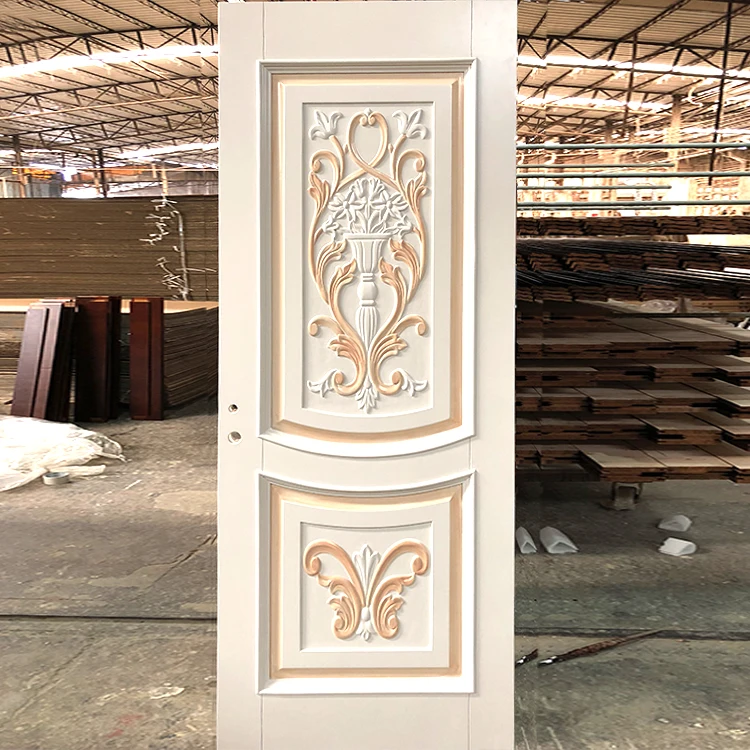 
Prettywood Beautiful Hand Carved Flower Modern Home Main Entrance Design Wooden Door 