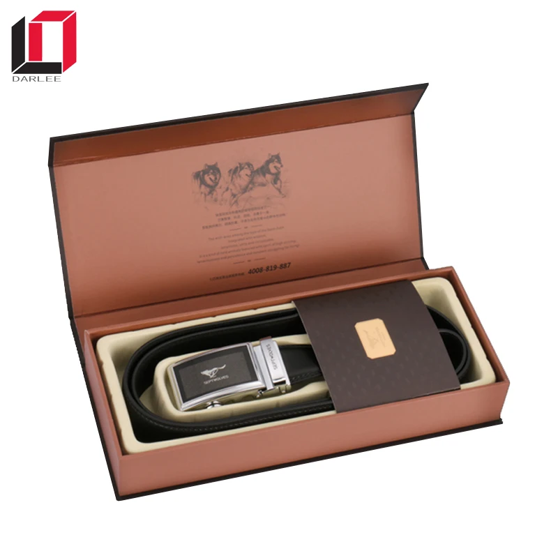 Custom logo printing book shaped belt packaging box