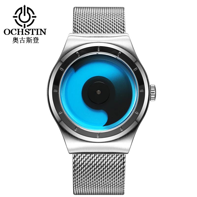 New Fashion  luxury  OCHSTIN 076B Watches Men Quartz-Watch Stainless Steel Mesh Strap  Watch Clock Relogio Masculino