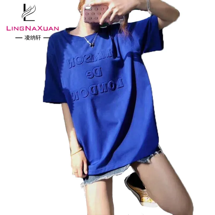 
latest design purple cotton basic t-shirt for women 