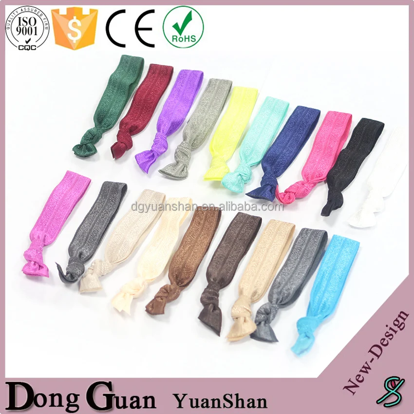 15mm Wide Tinsel Flat Multicolor Knotted Elastic Hair Bands Bracelets for Girls Hair Ties