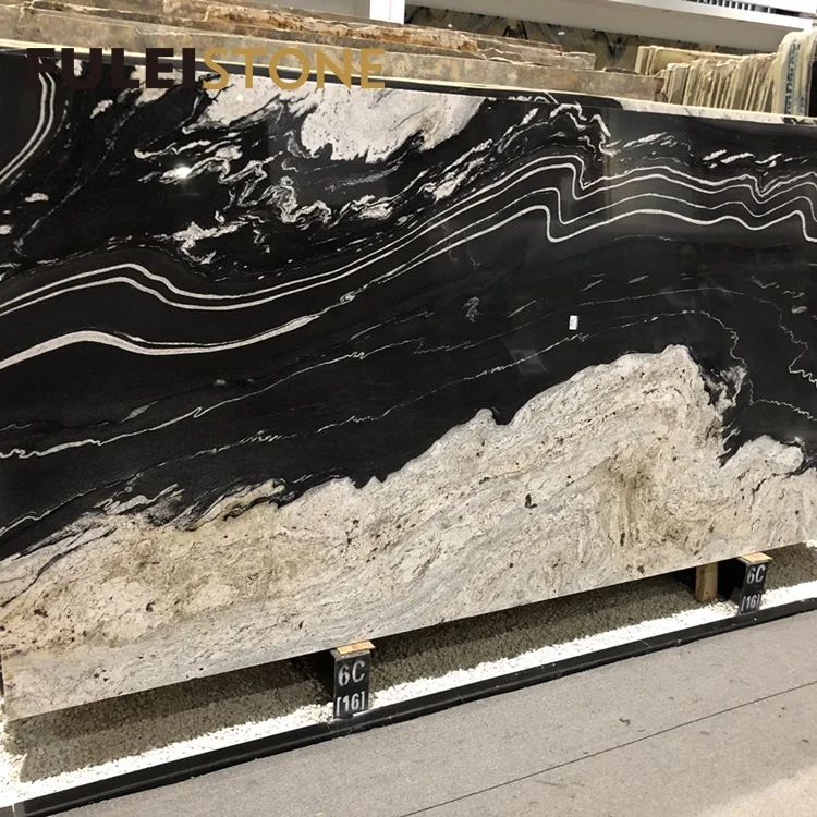 Natural Polished Brazil Black and White Copacabana Granite Big Slabs