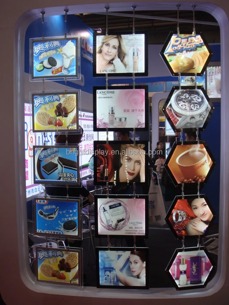 
Real estate agent LED window display advertising slim crystal light box 