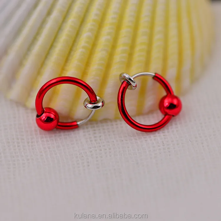 2015 новое поступление медицинского материала мяч искусственного номера пирсинг красный нос кольцо пирсинг