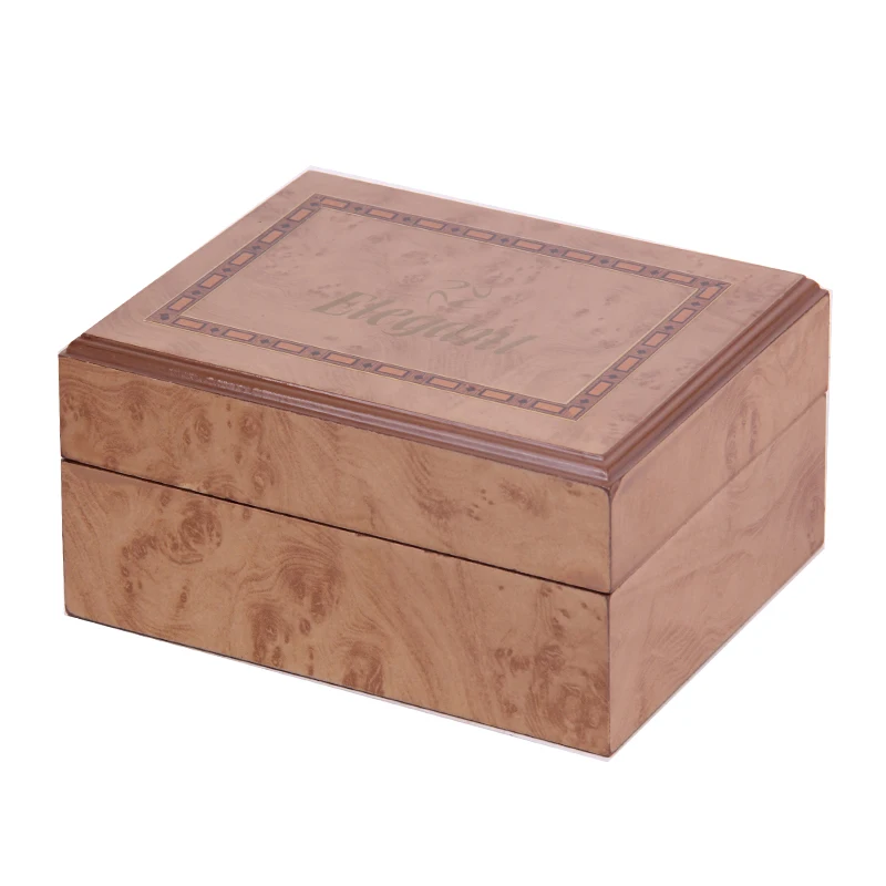 
Harwoo retro Wood unfinished Box Art Mind Wood jewelry double ring packing Box Gift Wood Box Without inner 